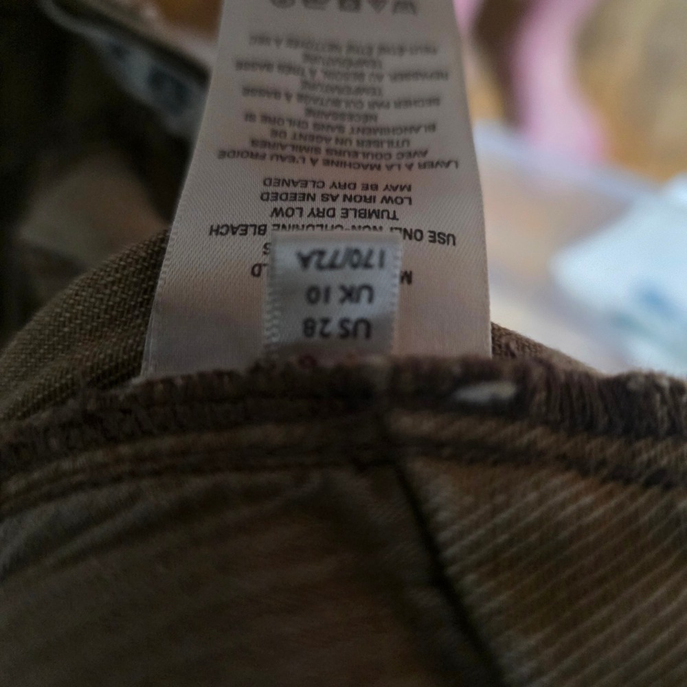 We The Free Free People Distressed Denim Shorts Tan Brown Button Fly Size 29 - Picture 10 of 12